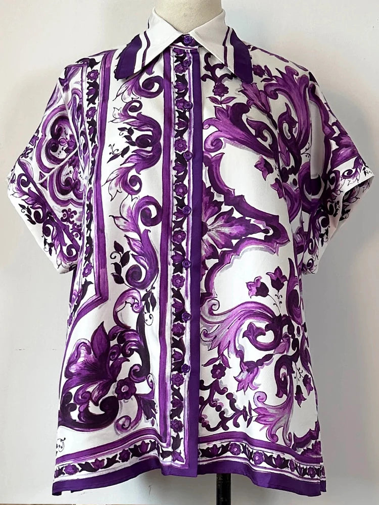 Dolce summer purple blouse