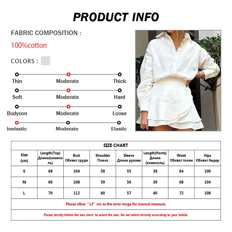 Summer Beige Cotton Two Piece Set