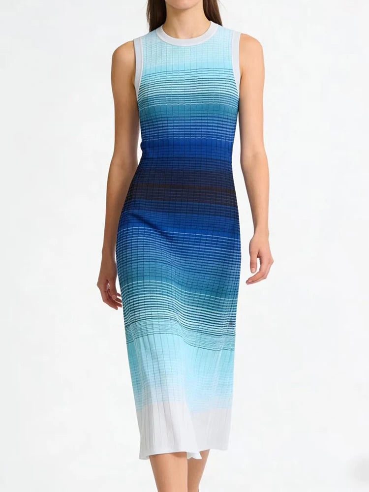 Sandro Maje Gradient blue Bodycon Knit