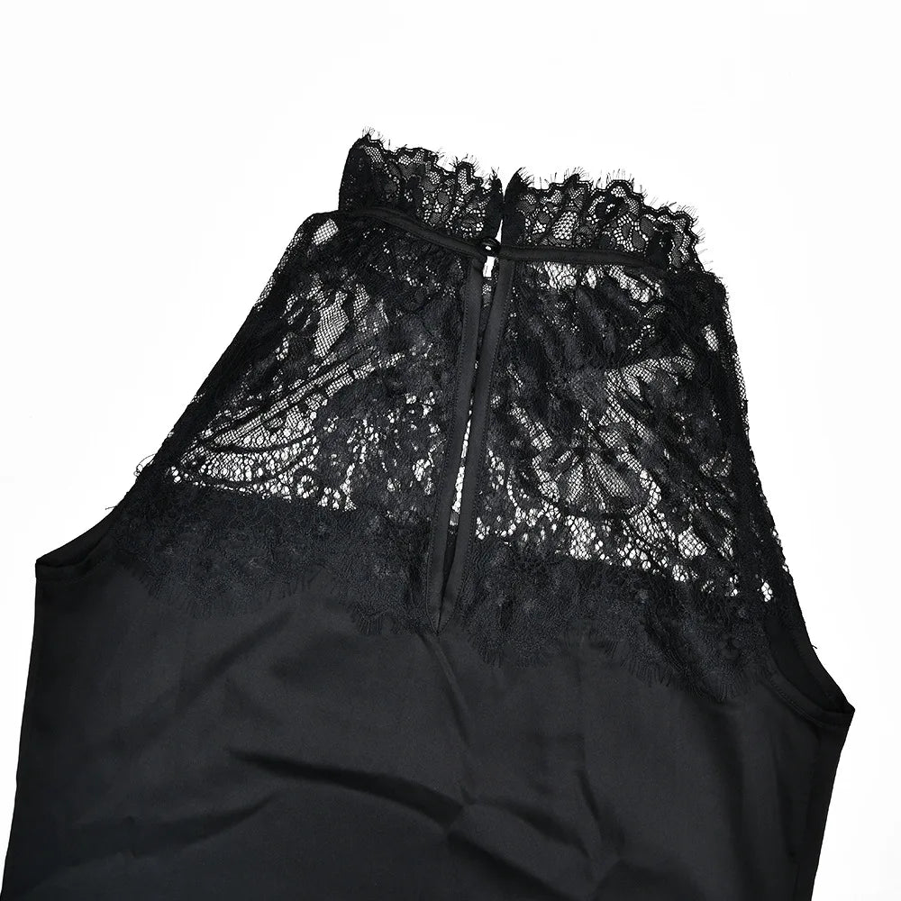 Satin lace long dress