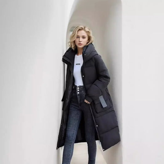 Jacket Parka Maxi Long Women Coat Casual Loose Overcoat F