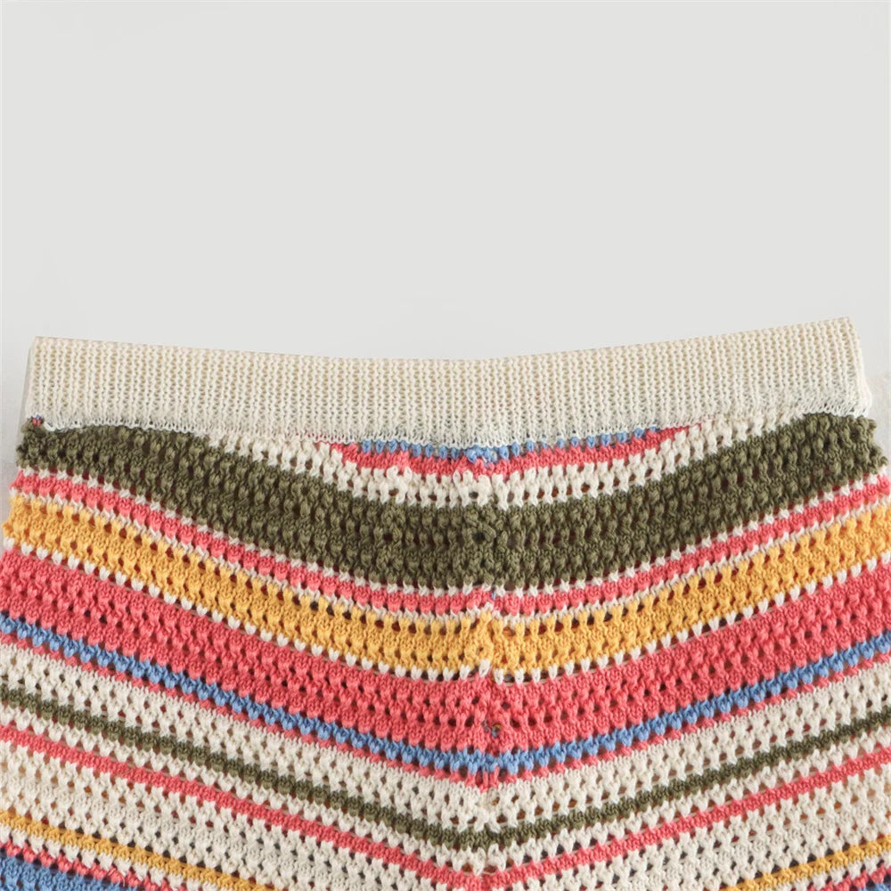 Striped Knit Colorful Set