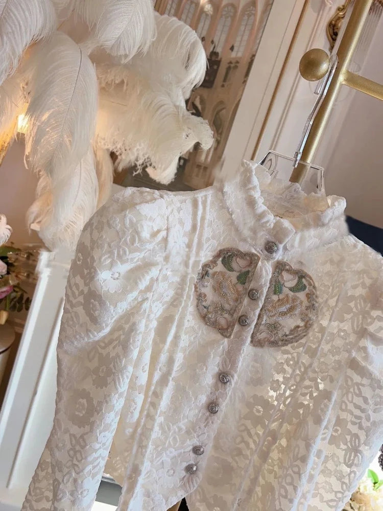 Embroidery Blouse Lace Jacquard