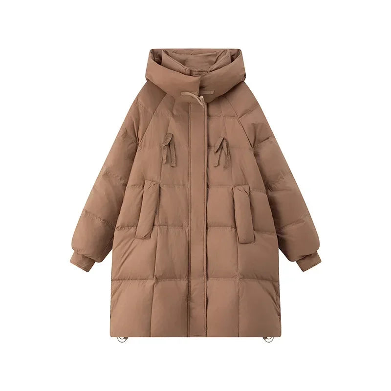 Winter Jacket Women Warm Hooded Down