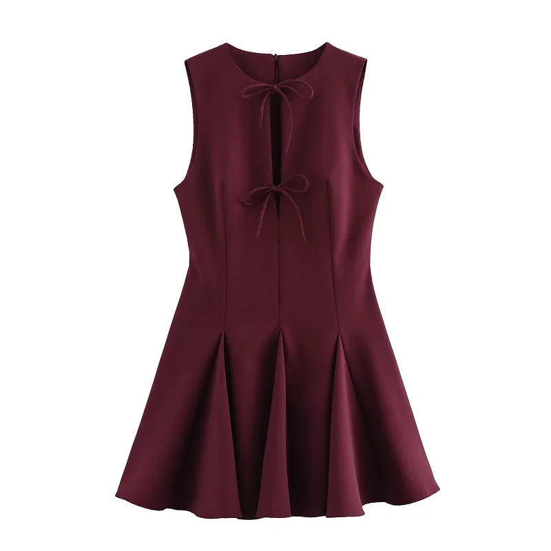 Summer short dress with knot