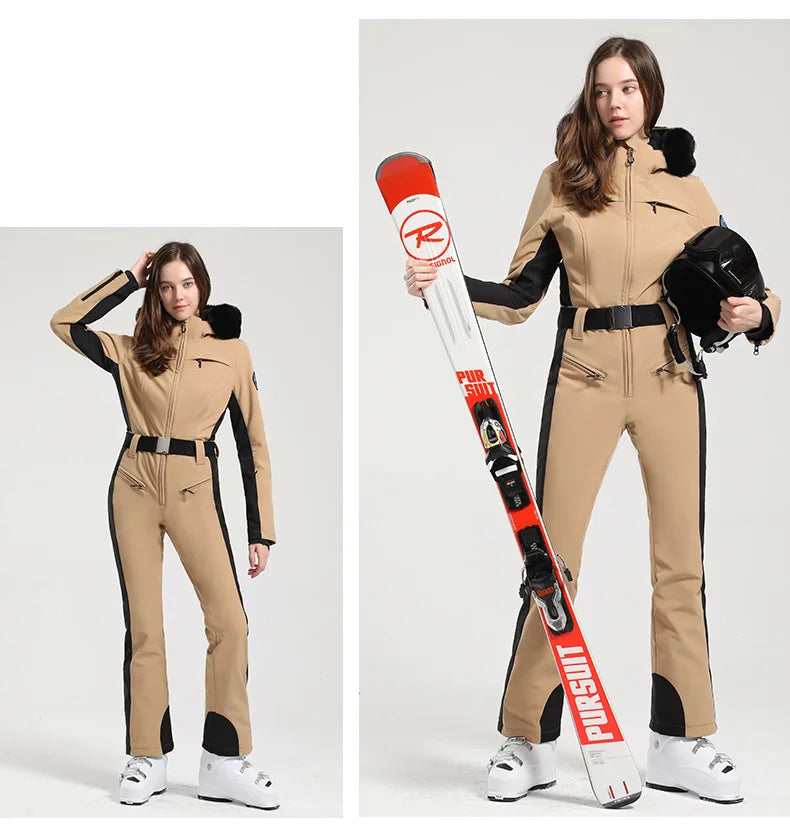 One-Piece Ski Suit Thickened Thermal Snowboard Jacket Jumpsuits