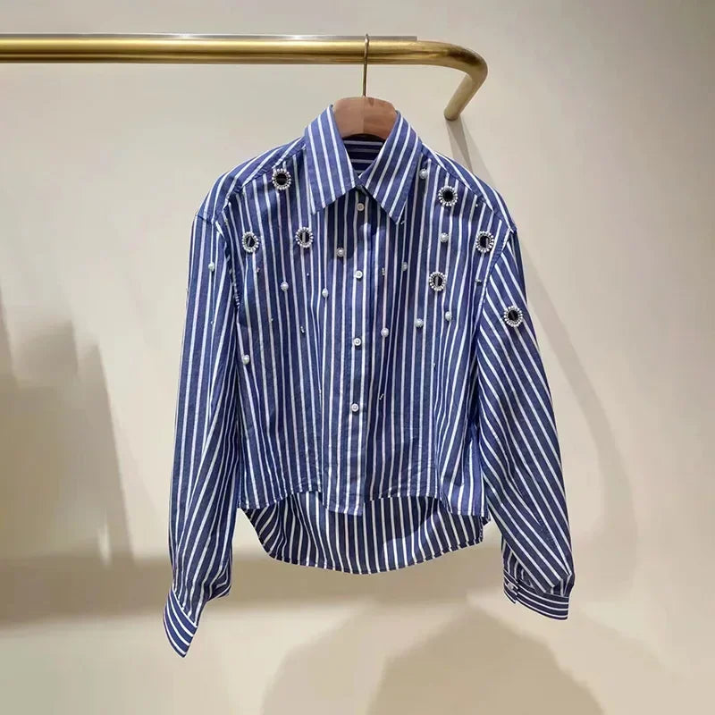 Classy Sandro MAje Blue strip shirt