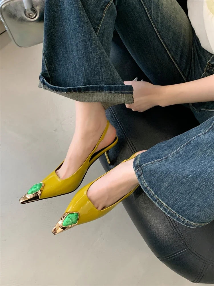 Designer heels Inlay Diamonds