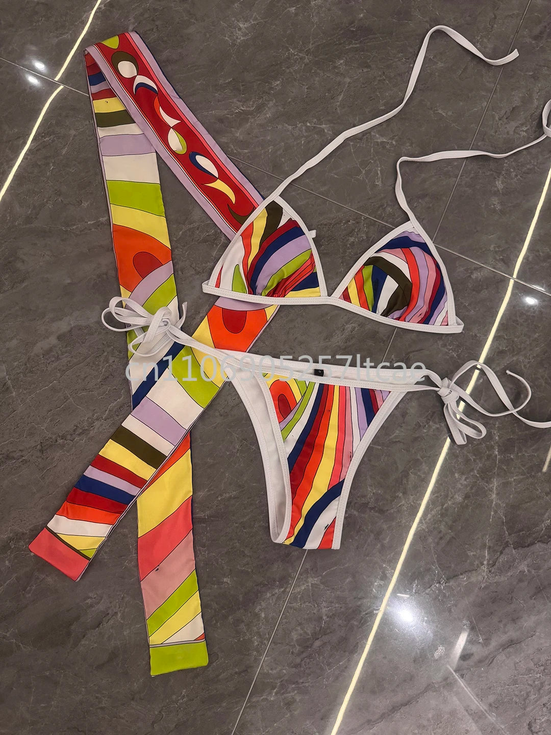 Luxury Design Pink Scarf Swimsuits