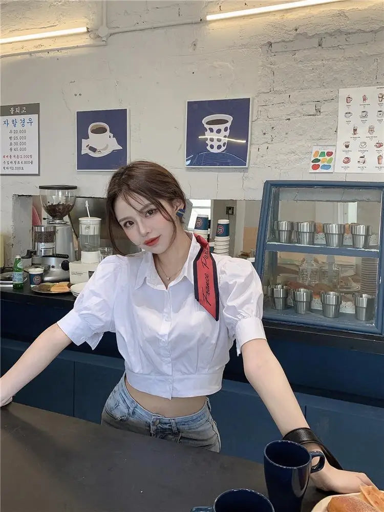 Puff sleeve White Shirt