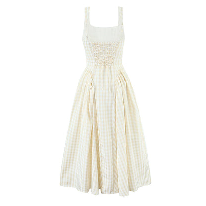 Elegant Laced Pleated Midi Dress