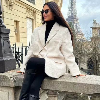 WHite Faux Fur Coat