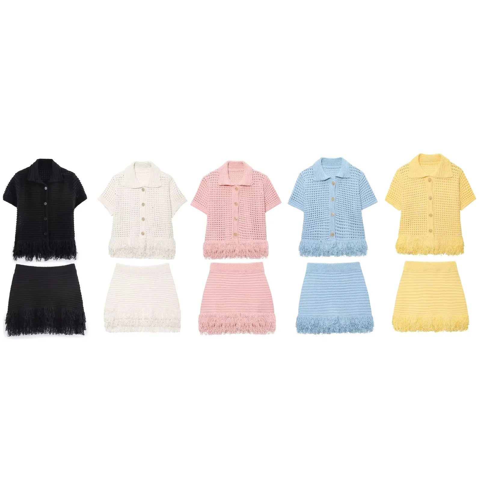 Summer Elegant Knitted Tassel Set
