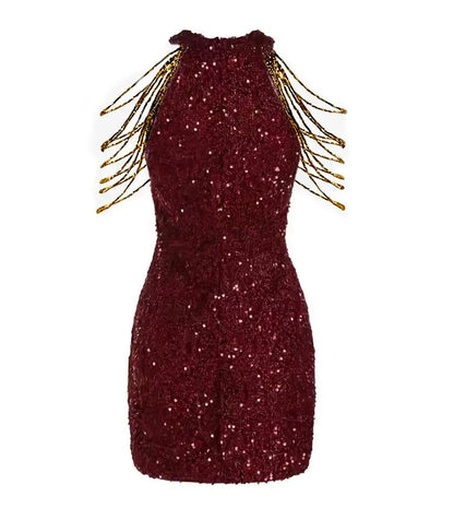 Sequin Sleeveless Slim Fit Dress