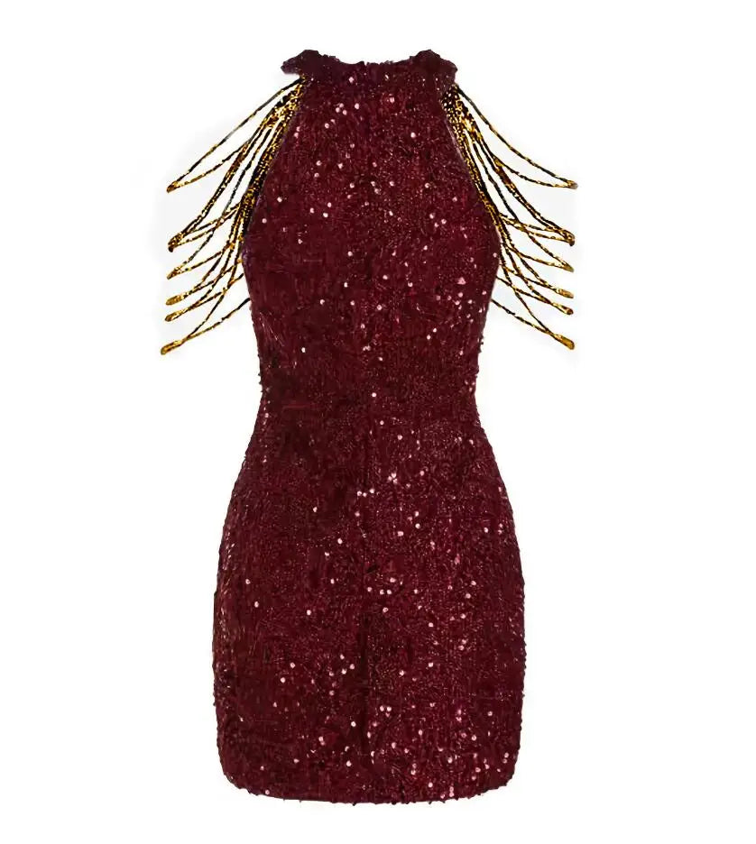 Sequin Sleeveless Slim Fit Dress - Shellss