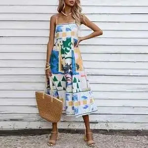 Graffiti multi Print summer Midi paradise