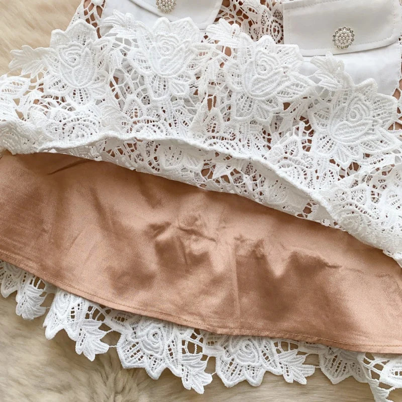 Baby blue Lace self portrait dress