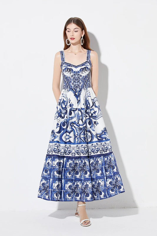 Queen Majolica Print Italian Dress