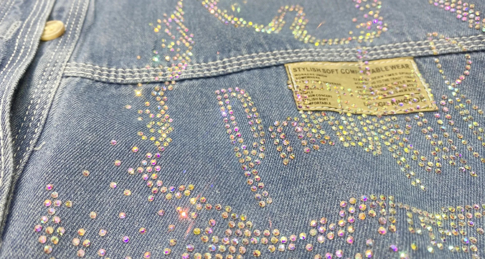 Rhinestones Denim Shirt