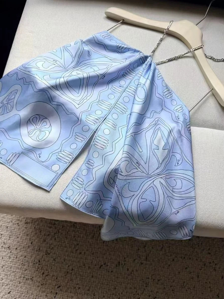Pucci Halter Satin Tank Tops