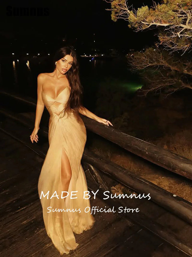 Sumnus Elegant Mermaid Evening Dresses Sweetheart Side Slit Illusion Formal Occasion Dresses فساتين سهرة Customized