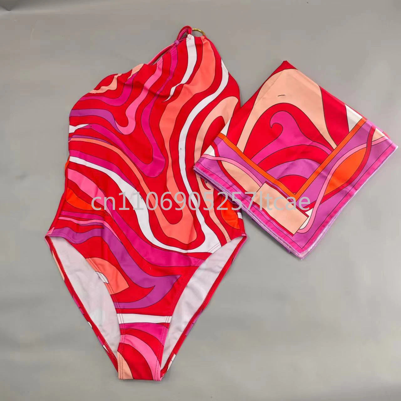 Luxury Design Pink Scarf Swimsuits