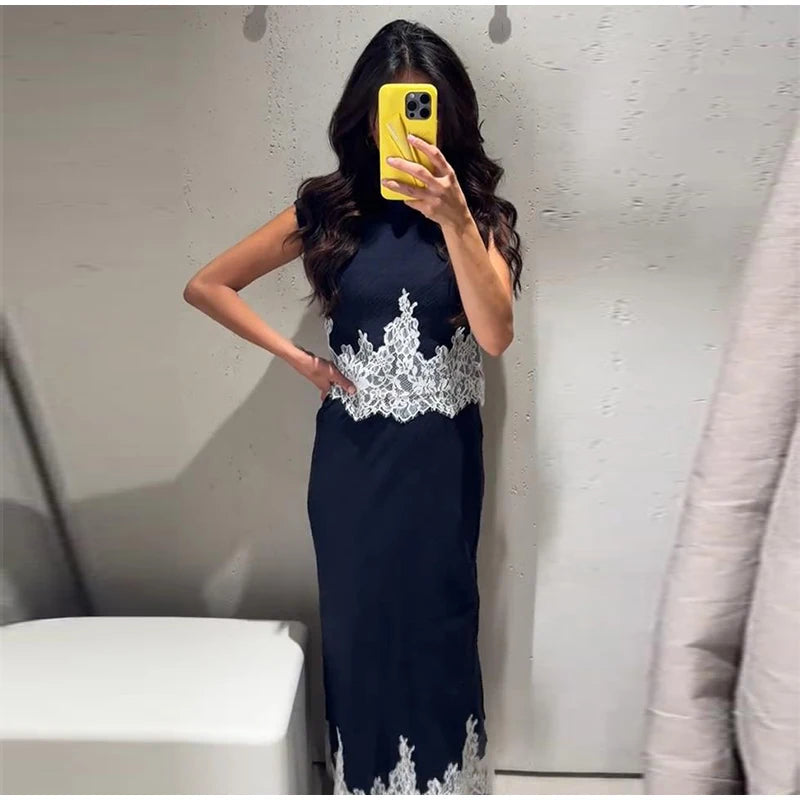 Zara Lace Set Navy Blue