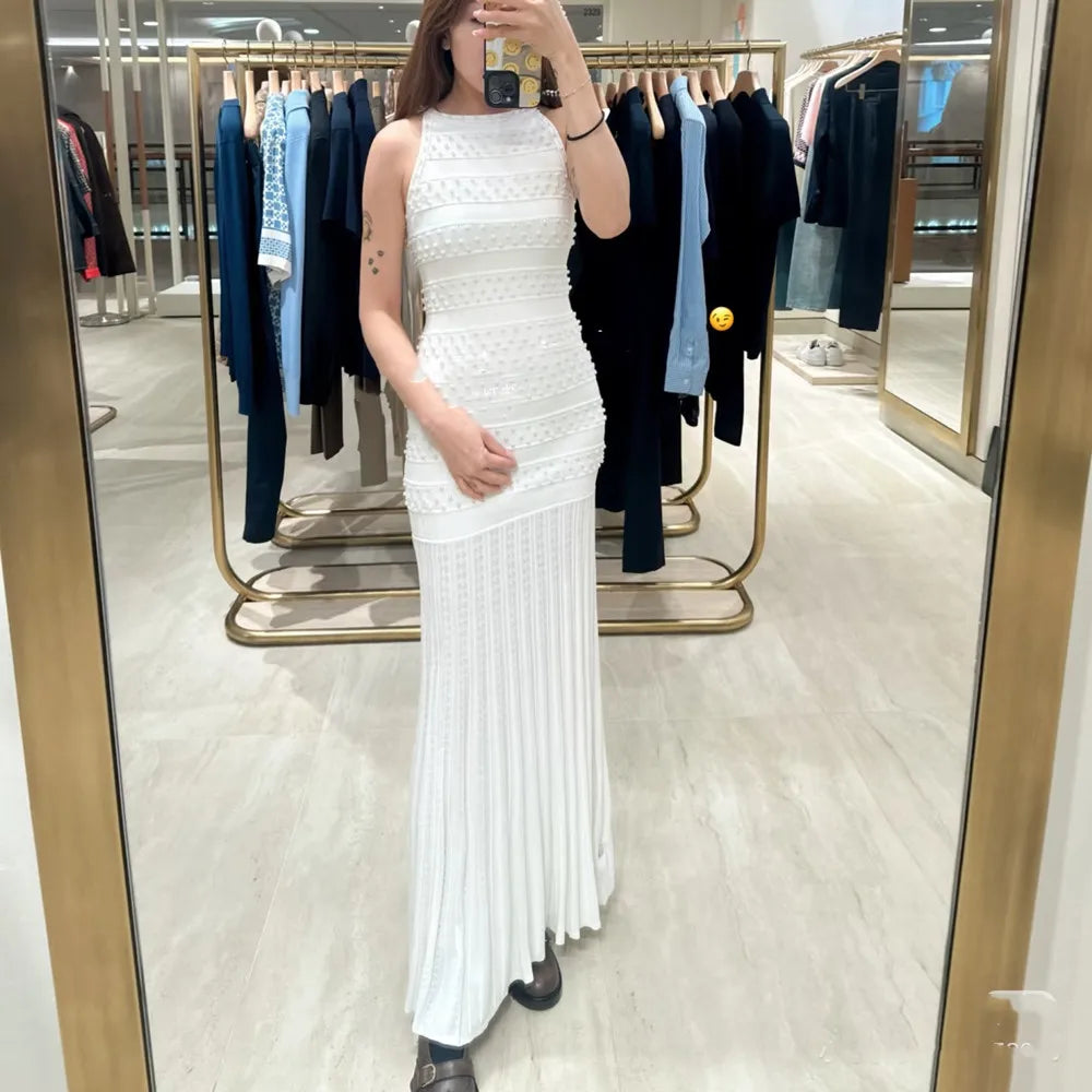 Sandro  White Knitted Slim Fit Long