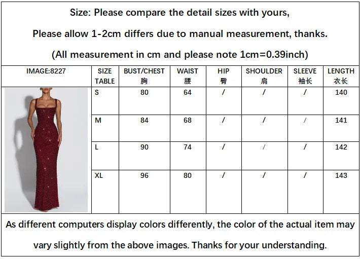 Women European American Sequin Cami Dress Sleeveless Tie Slim Fit Cocktail Party Evening Gown