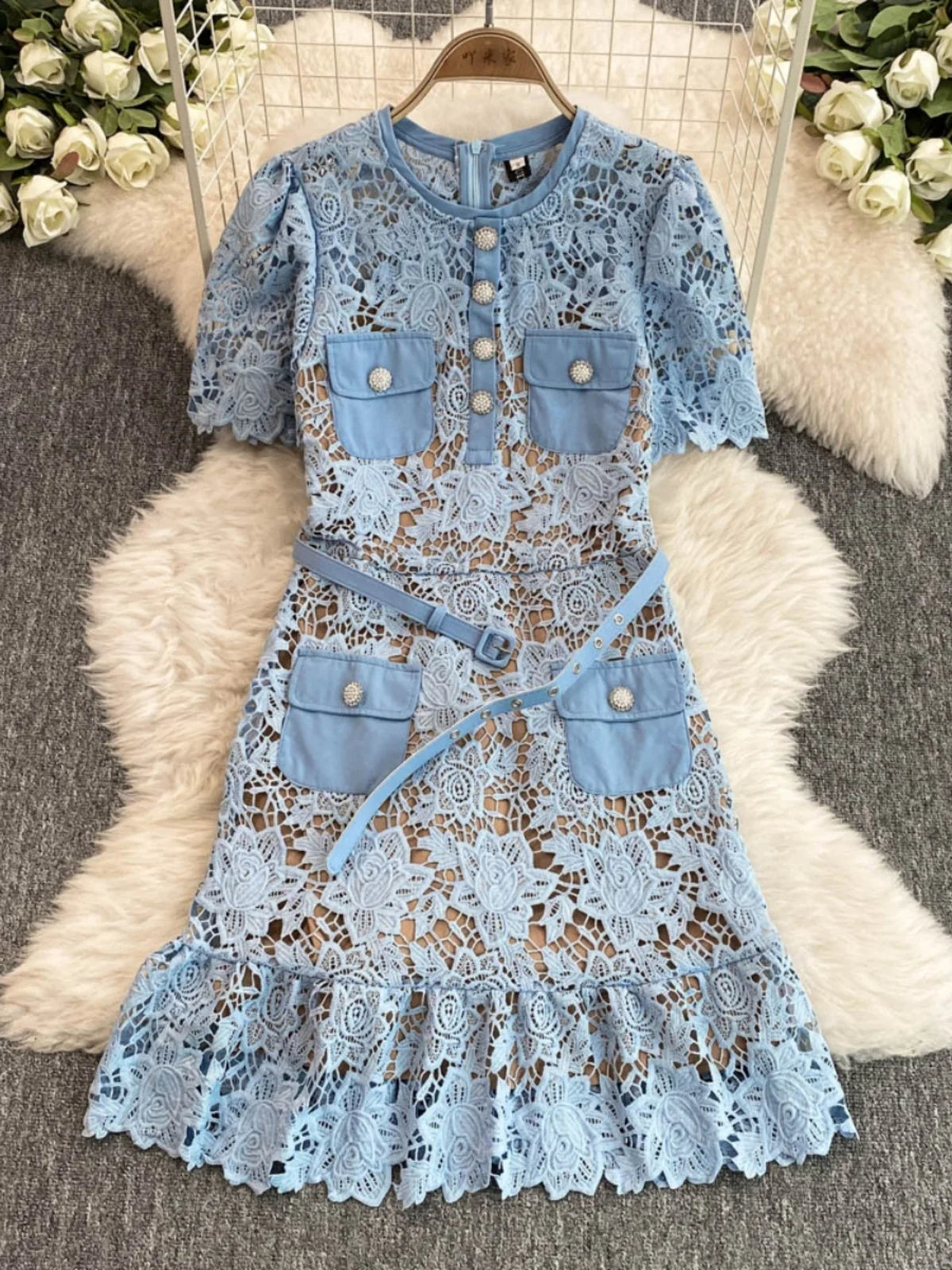 Lace Embroidery Fishtail Party Dresses