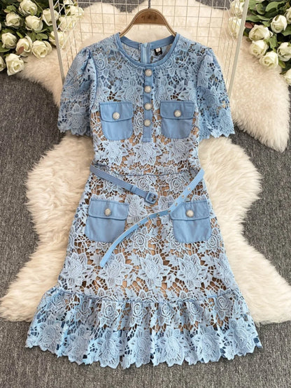 Lace Embroidery Fishtail Party Dresses