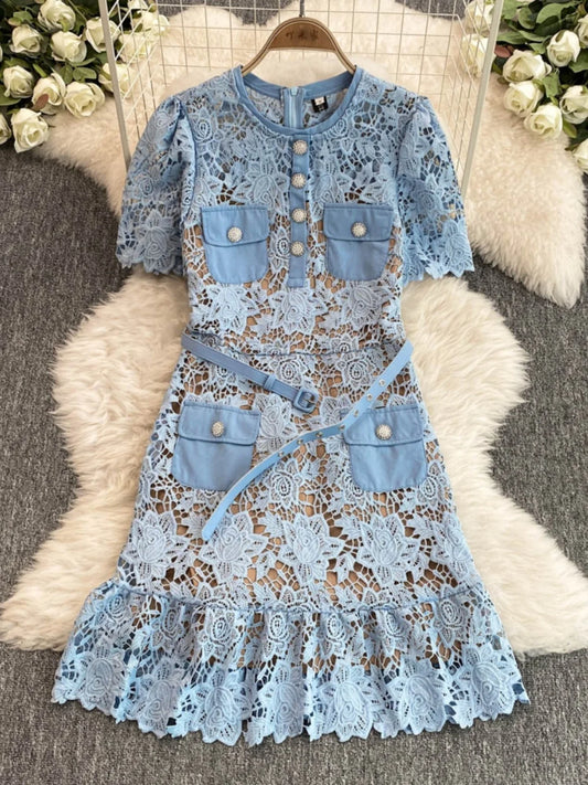 Lace Embroidery Fishtail Party Dresses