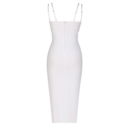 TWOTWINSTYLE Solid Slimming Spliced Pearl Dresses for Women Square Neck Sleeveless Patchwork Hollow Out Tunic Dress Female New