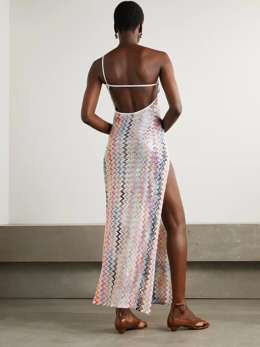 Missoni Wavy Stripes Slim Long Dresses