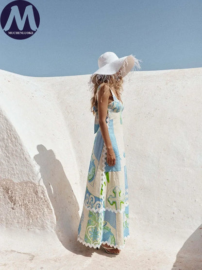 Greece Summer Dress back tie