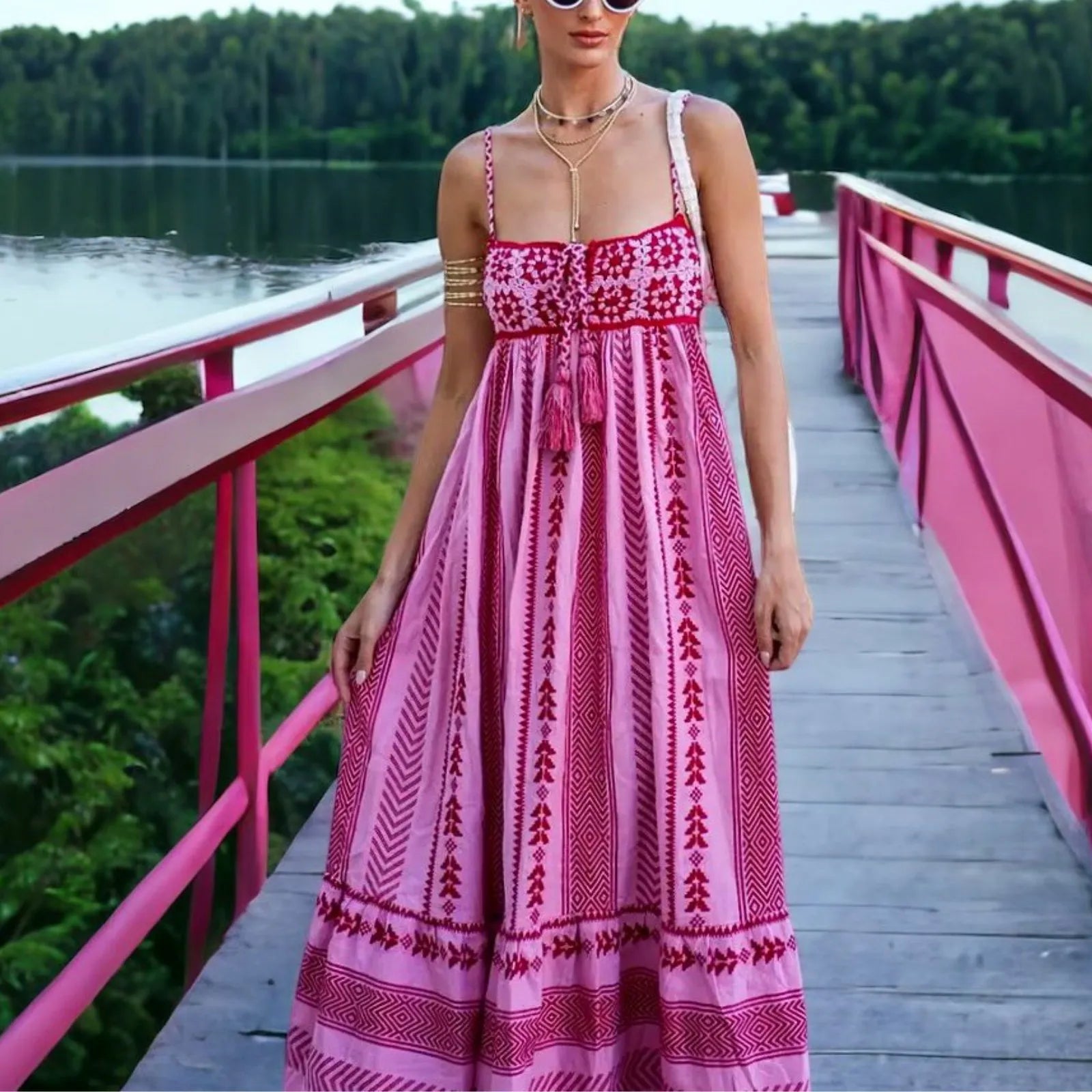 Zara Pink Resort Summer Dress