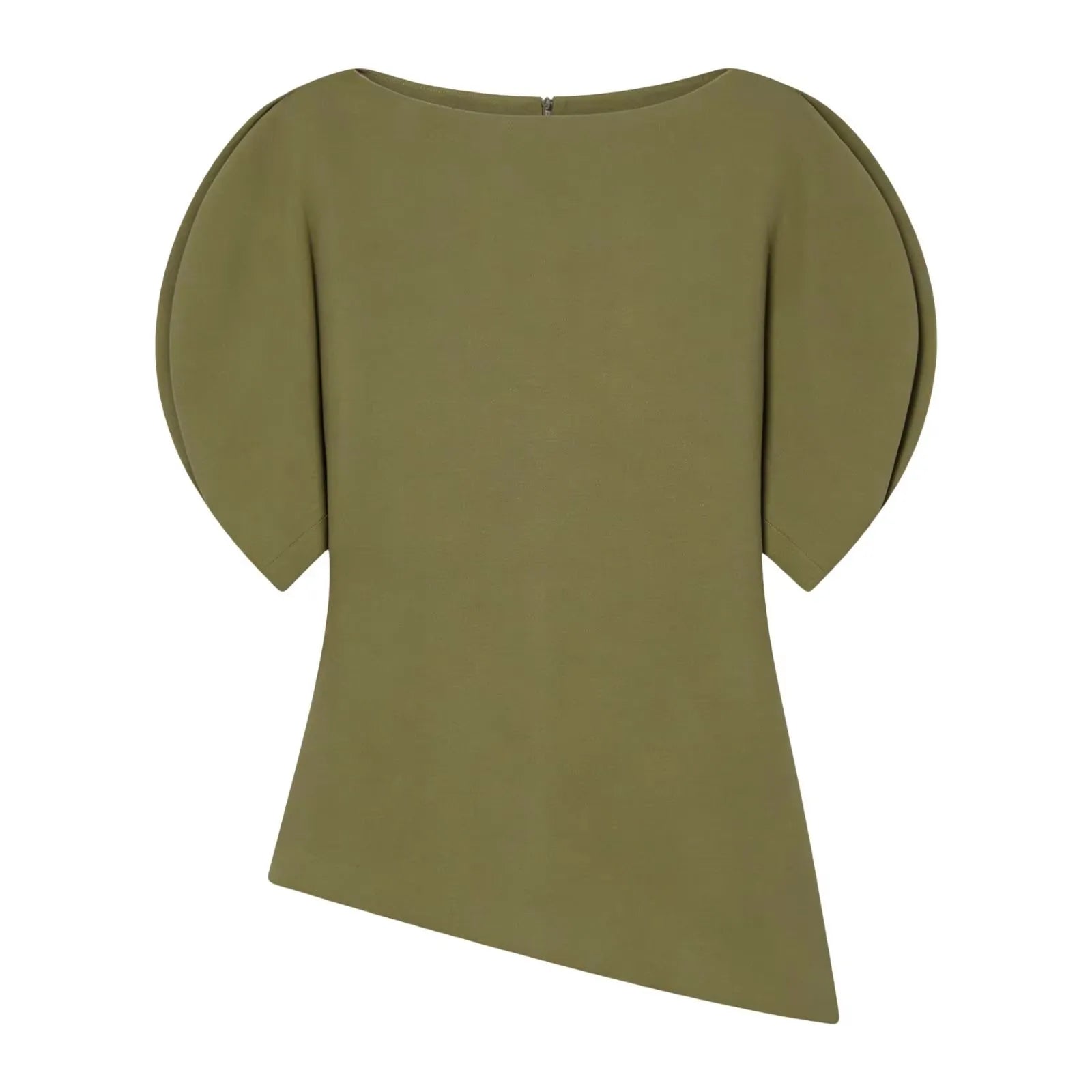 Elegant Puff Sleeve Blouse Asymmetrical