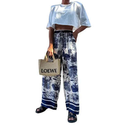 Bohemian Wide Leg Casual Pants