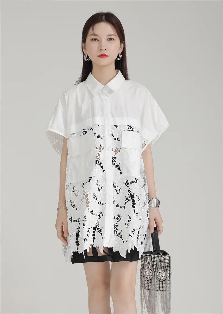 Lace Embroidery Shirt