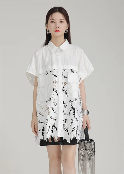 Lace Embroidery Shirt