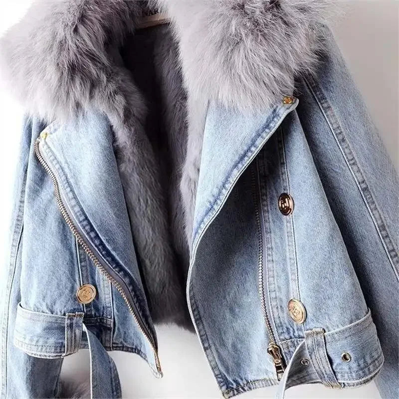 Short Thicken Denim Jacket for Women