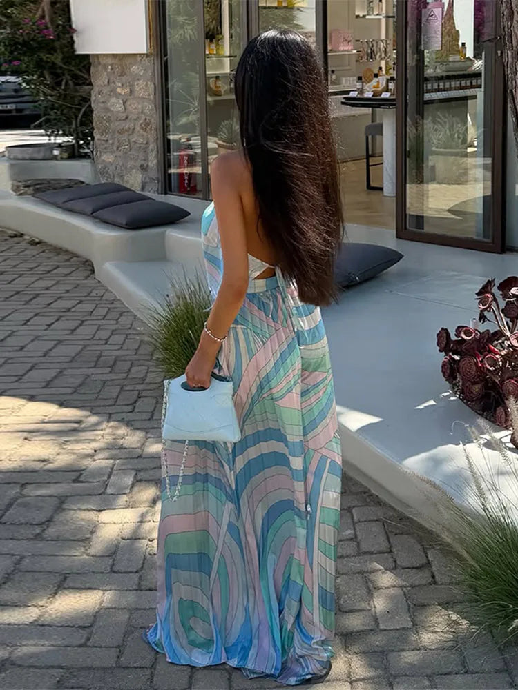 Pucci Light Blue iced blue HAlter neck