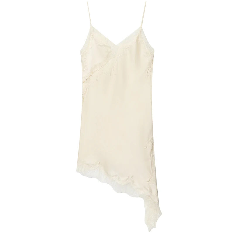 Zara Vibes Lace Asymmetric Dress