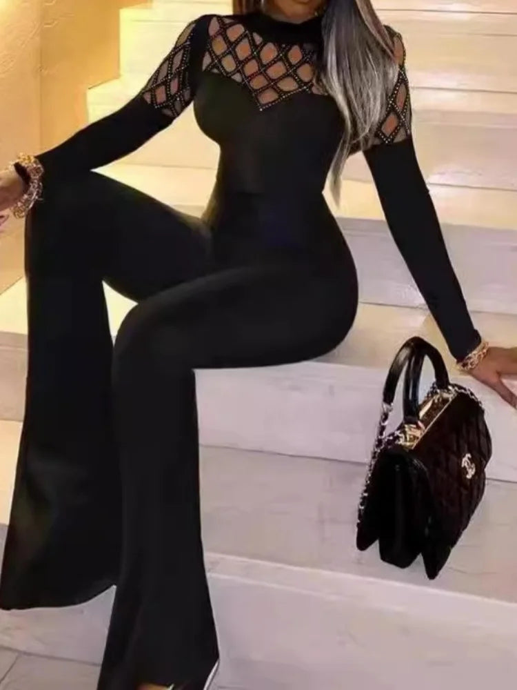 Jumpsuit diamond Mesh Party