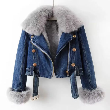 Short Thicken Denim Jacket for Women