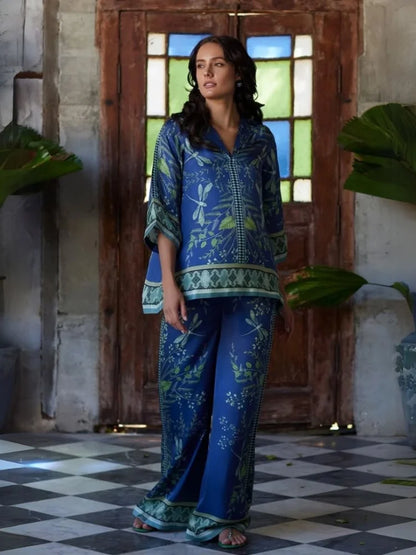 Pants Set Bohemian V-neck
