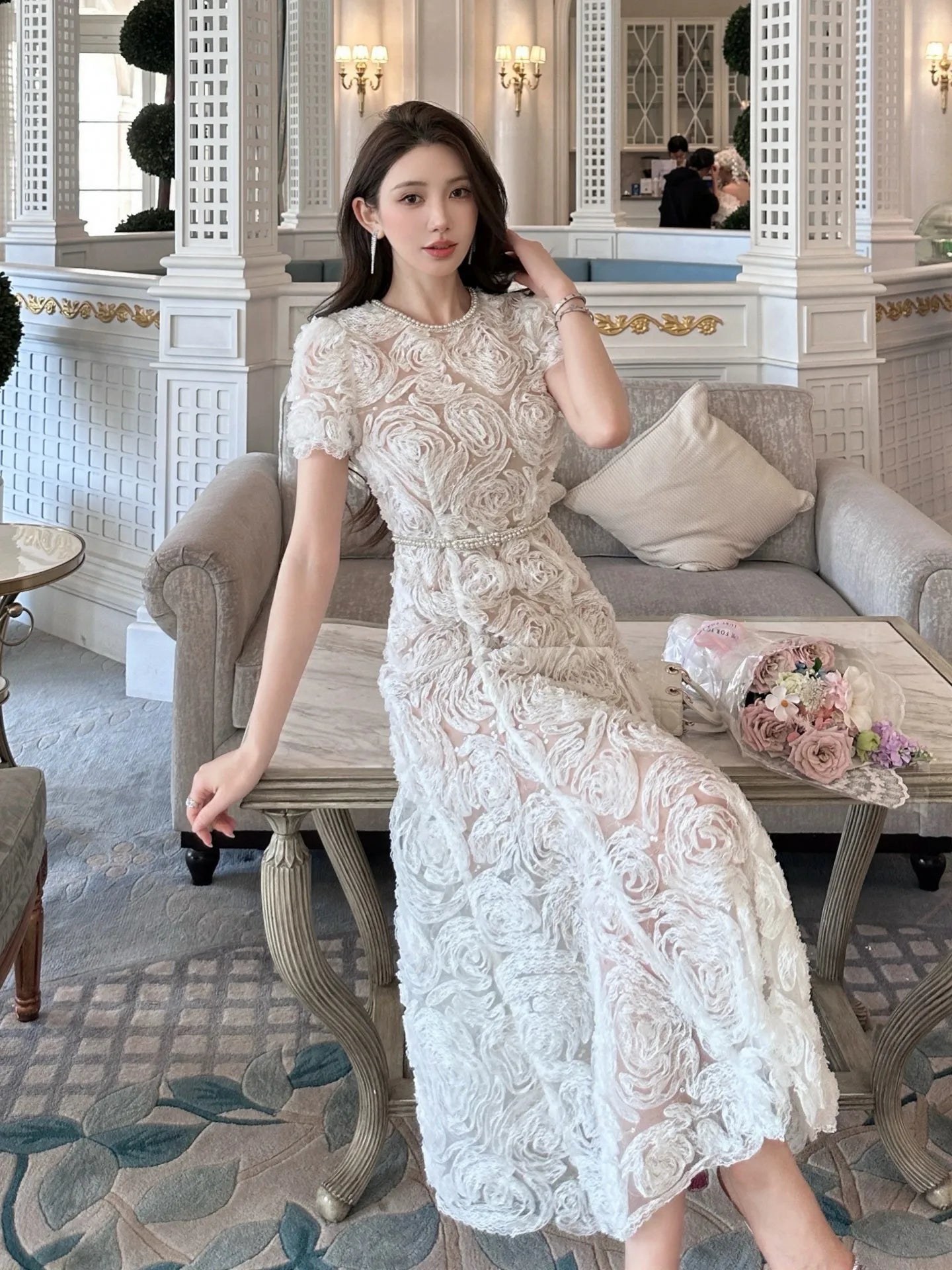 Self portrait white lace dress