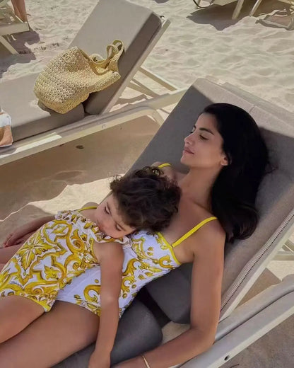 2025 Beach resort swimsuit Dolce Yellow