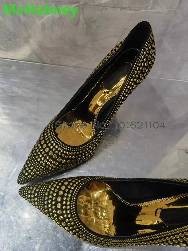 Designer Luxury Golden Heels