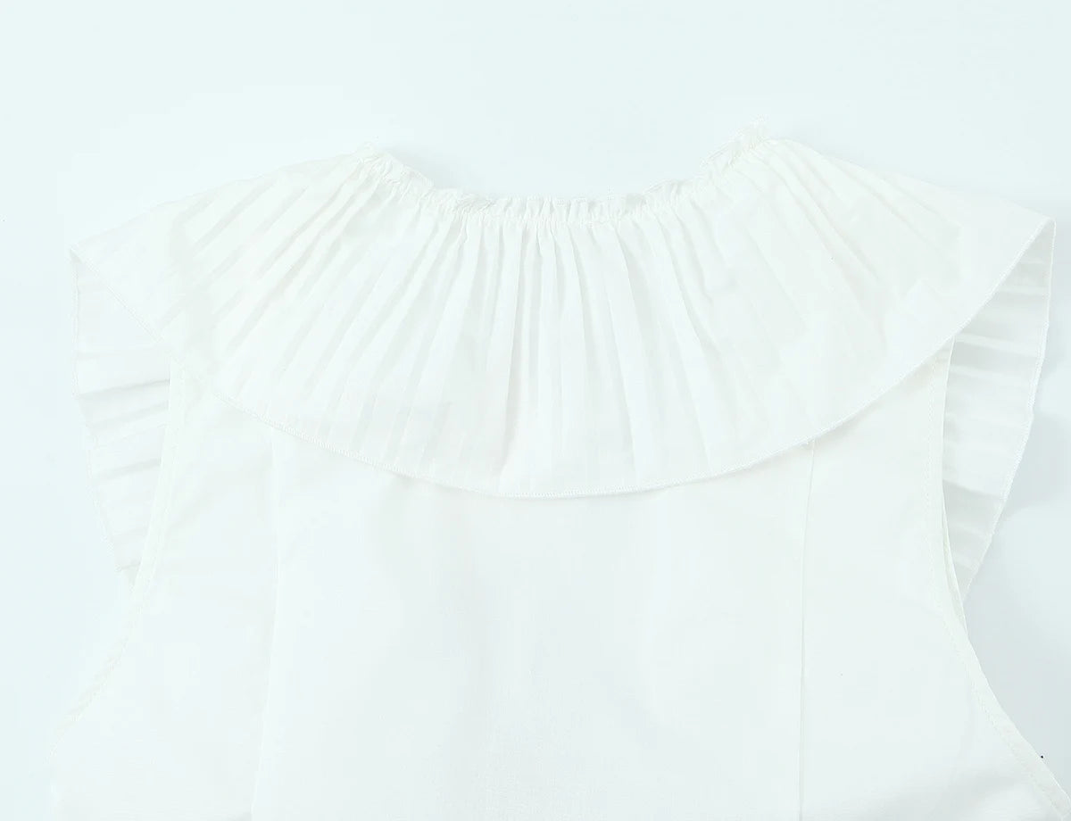 KONDALA Elegant Sweet Bow Tops Woman High Street Chic Pleated Deep V-Neck Tank Tops 2026 Summer Trendy Lady Holidays Dating Vest